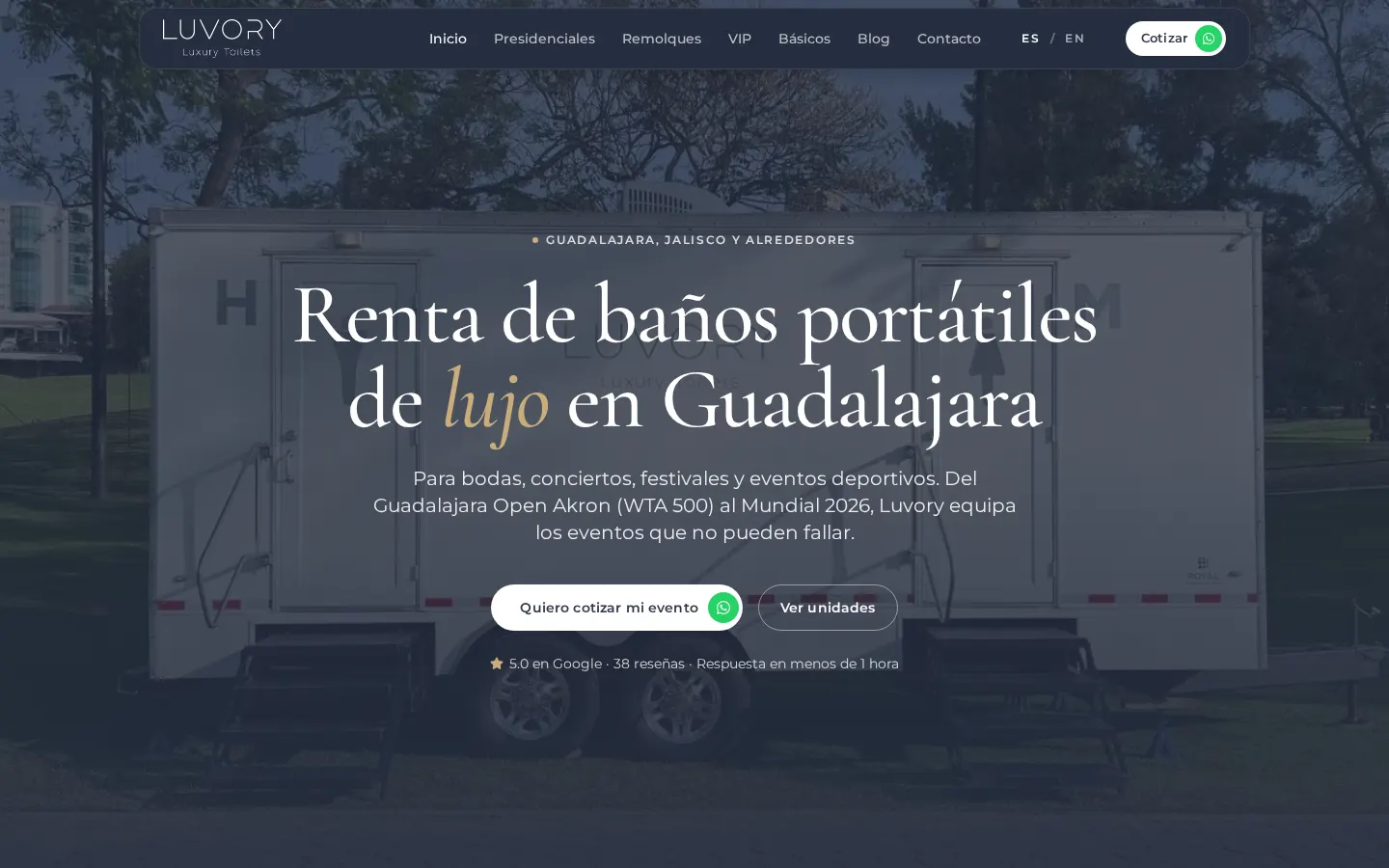 Luvory Luxury Toilets on desktop