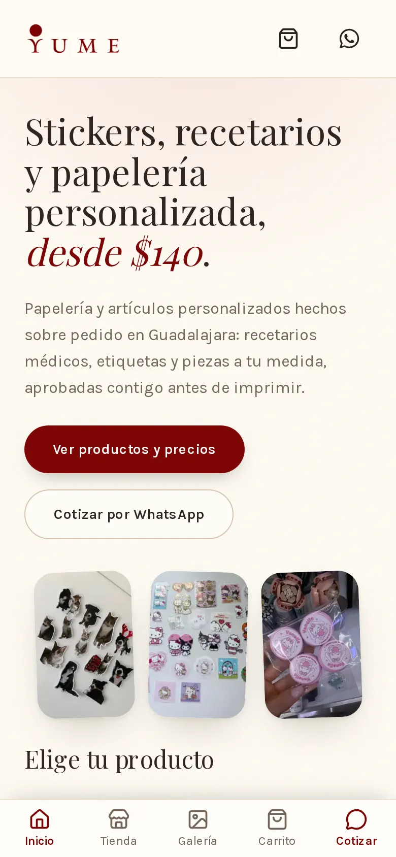 Studio Yume on mobile